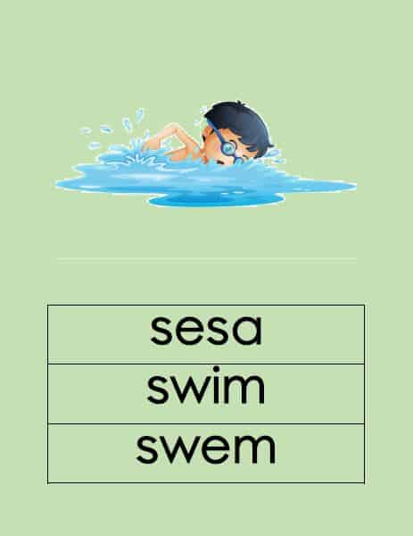 SeSotho Aksie Woorde swem
