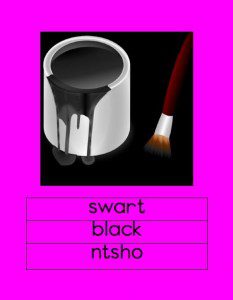 SeSotho Muurkaarte Swart
