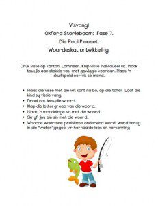 Gr 2 VISVANG NUWE WOORDE STORIEBOOM FASE 7 ROOI PLANEET WOORDESKAT VISVANG