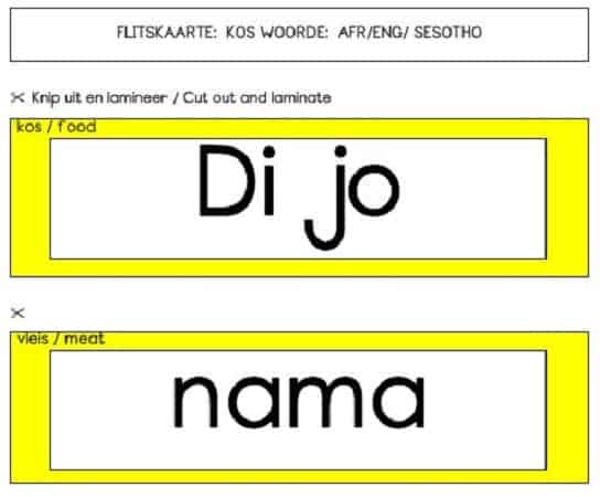 SESOTHO Flitskaarte KOS