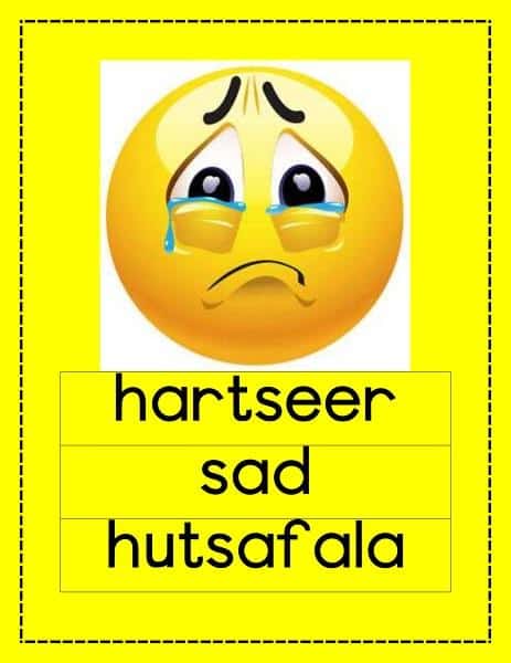 Setswana Emosies Muurkaarte
